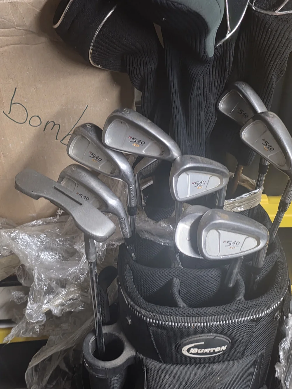 Burton Black Golf Stand Bag with Clubs - Black